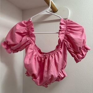 Pink ruffle top!